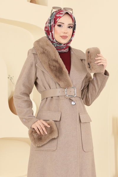 A.B. - Çıkarılabilir Kürklü Kaşe Kaban 8161AB368-MS Vizyon - 417417