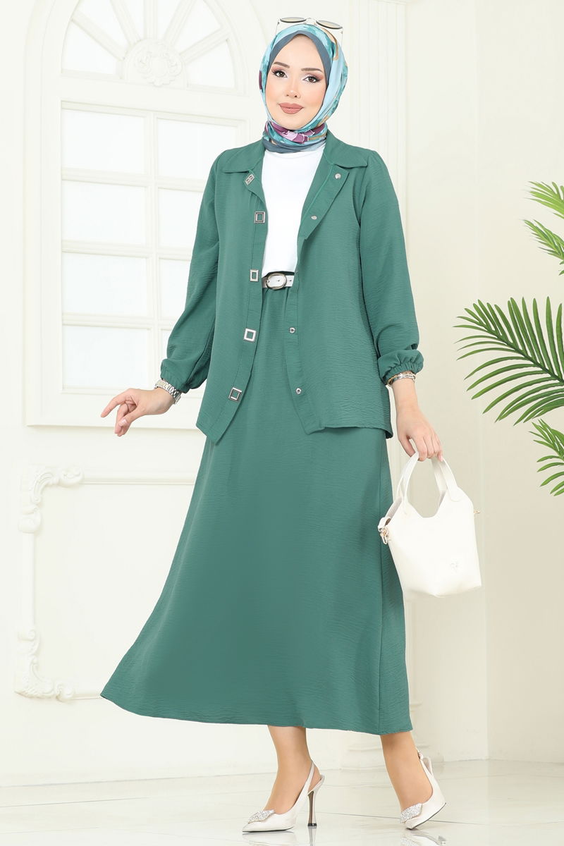 Çıtçıt Detay Etekli Takım 6022UZ662-MS Koyu Mint