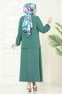 Çıtçıt Detay Etekli Takım 6022UZ662-MS Koyu Mint - Thumbnail