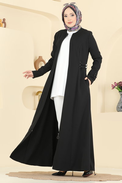 S.L. - Çıtçıt Detaylı Dabıl Ferace 2803SL432-MS Siyah - 424678