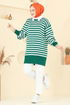 Çizgi Detay Triko Tunik 6005KL398-MS Zümrüt - Thumbnail