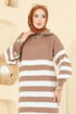 Çizgi Detaylı Triko Elbise 11042BRZ597-MS Vizyon - Thumbnail