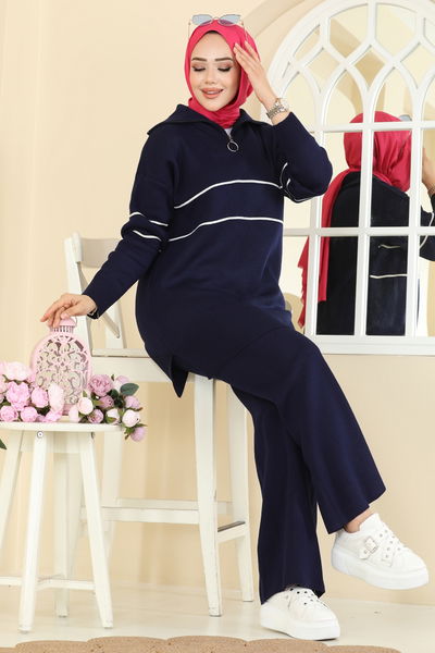 B.R.Z - Çizgi Detaylı Triko Takım 01050BRZ597-MS Laci - 413918