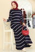 Çizgili Triko Elbise 2747AYD574-MS Laci - Thumbnail