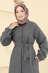 معطف رمادي غامق 0504BG354-MS - Thumbnail