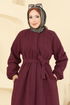 Coat 0504BG354-MS Burgundy - Thumbnail