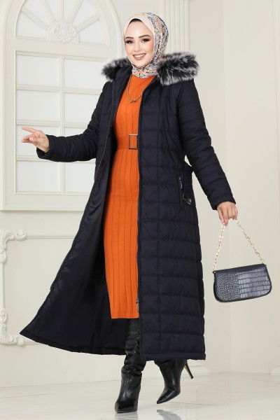 H.N.Z. - Coat 3907HN218-MS Navy Blue