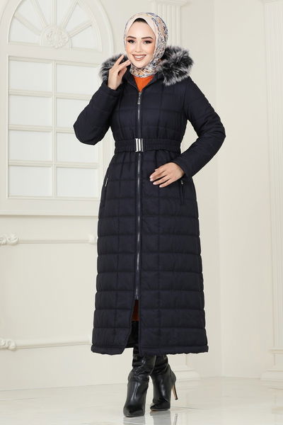 H.N.Z. - Coat 3907HN218-MS Navy Blue - 402092