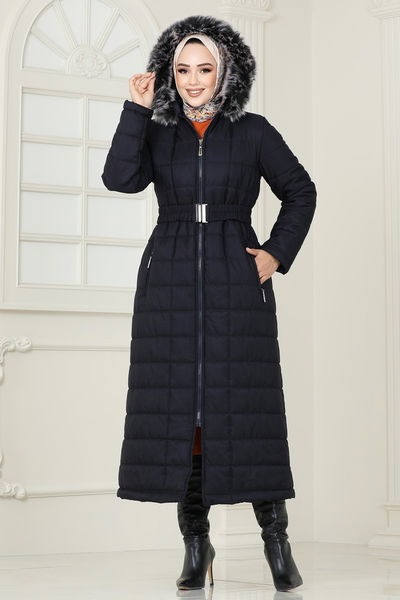 H.N.Z. - Coat 3907HN218-MS Navy Blue - 402093