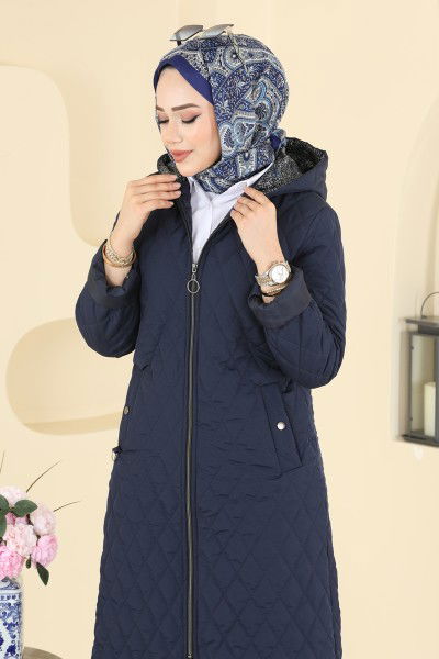 H.N.Z. - Coat 4009HN394-MS Navy Blue