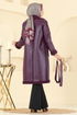 Coat 6239BSK463-MS Burgundy - Thumbnail