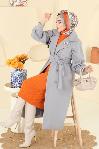 B.İ.S.S.K. - Coat 6253BSK463-MS Gray - 403856