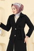 معطف أسود 6666YG95-MS - Thumbnail