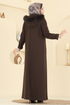 معطف بني غامق 6667YG95-MS - Thumbnail