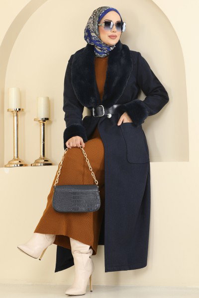 A.B. - Coat 8161AB368-MS Navy Blue