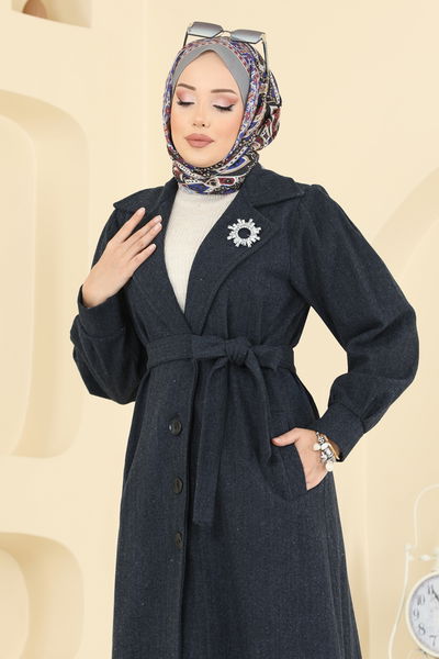 S.V.L. - Coat 9054S324-MS Navy Blue - 417364