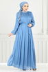 Collar The Bible Evening dress 4023YGS898-M Blue - Thumbnail