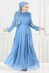 Collier La Bible Robe de soirée 4023YGS898-L Bleu - Thumbnail