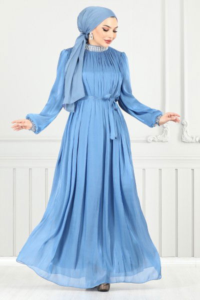 MRV Y.G.S. - Collier La Bible Robe de soirée 4023YGS898-L Bleu