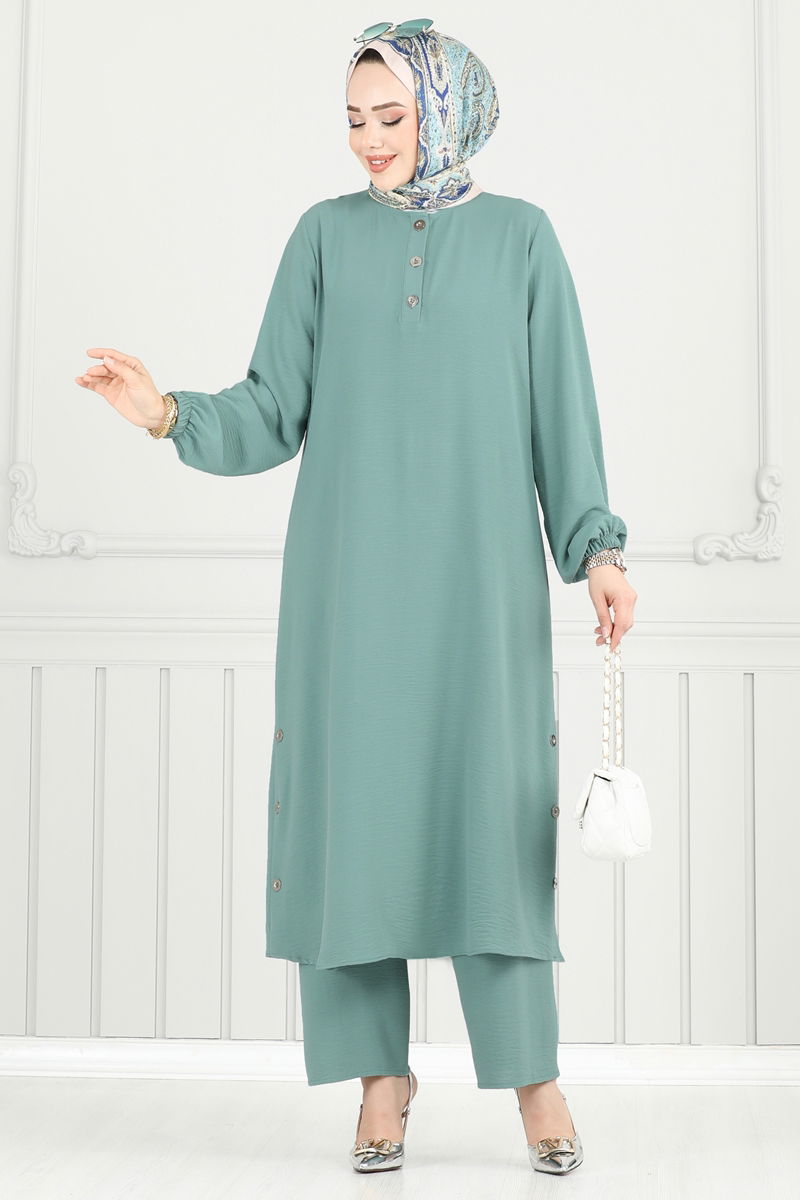 طقم أخضر باهت 015MR1078-MS