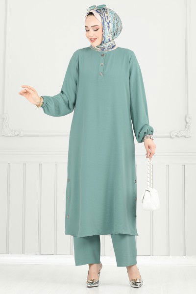 M.R. - طقم أخضر باهت 015MR1078-MS