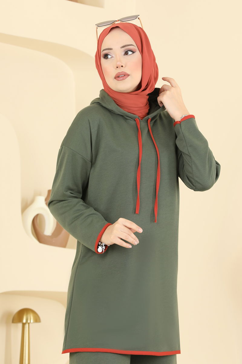 طقم اخضر عفني 1019ETT926-MS