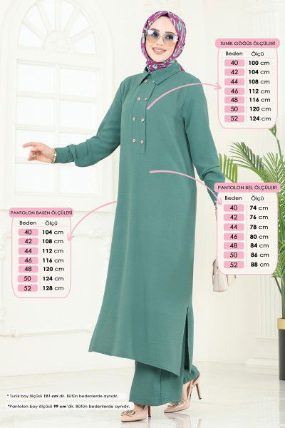 B.M.R. - طقم أخضر باهت 1251BM387-MS