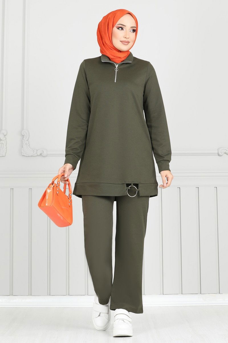 طقم أخضر عفني فاتح 1946FON792-MS