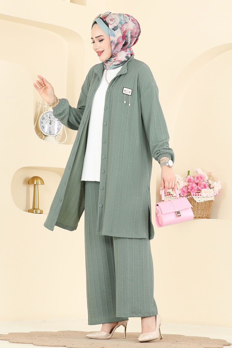 طقم أخضر باهت 210BO429-MS