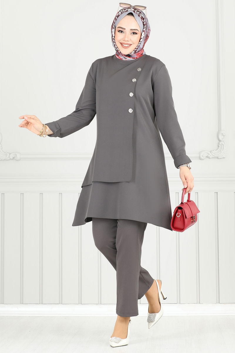 طقم رمادي غامق 23012UKB139-MS