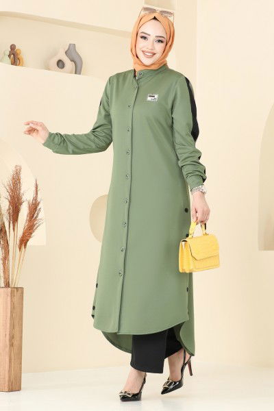 S.L. - طقم أخضر عشبي وأسود 2608SL432-MS