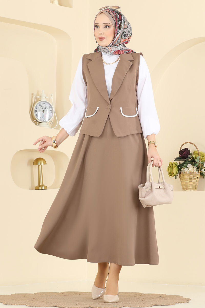 طقم بيج غامق 2646SL432-MS