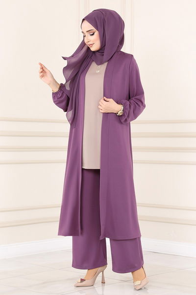 A.S.M.K. - طقم ليلكي وبيج 2649ASMK1074-MS - 389205