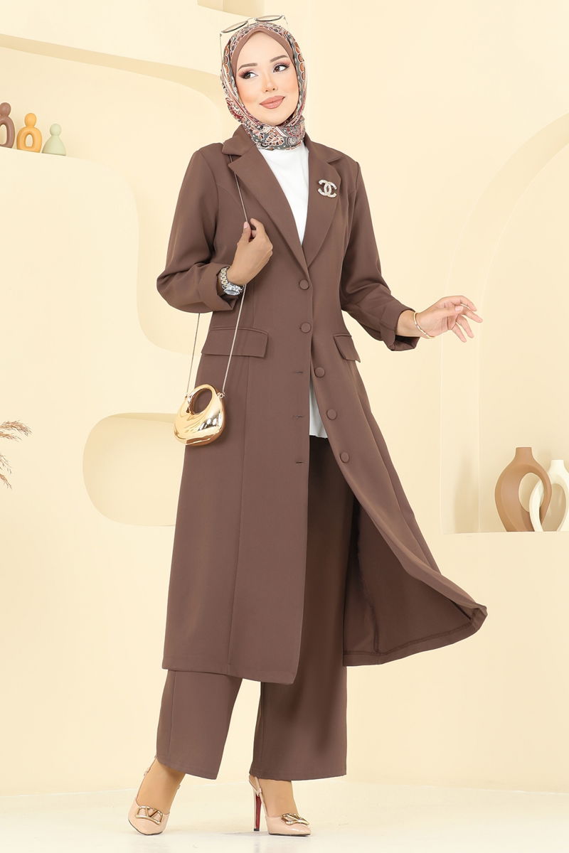 طقم بيج غامق 2685SL432-MS