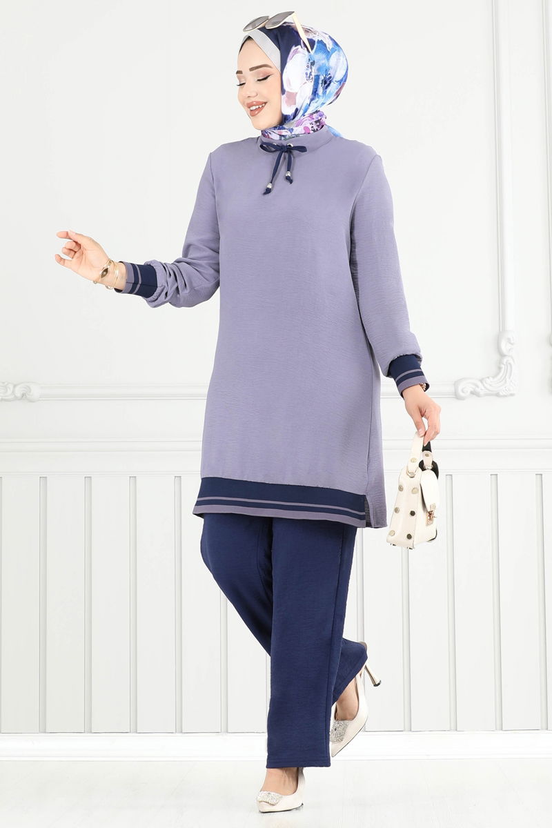 Combined 2688SL432-MS Gray&Navy Blue