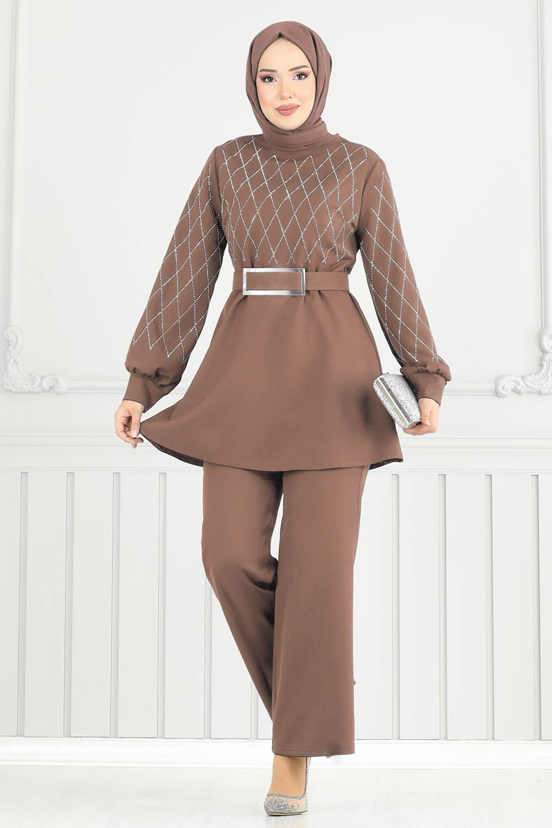 طقم بيج غامق 2691SL432-MS