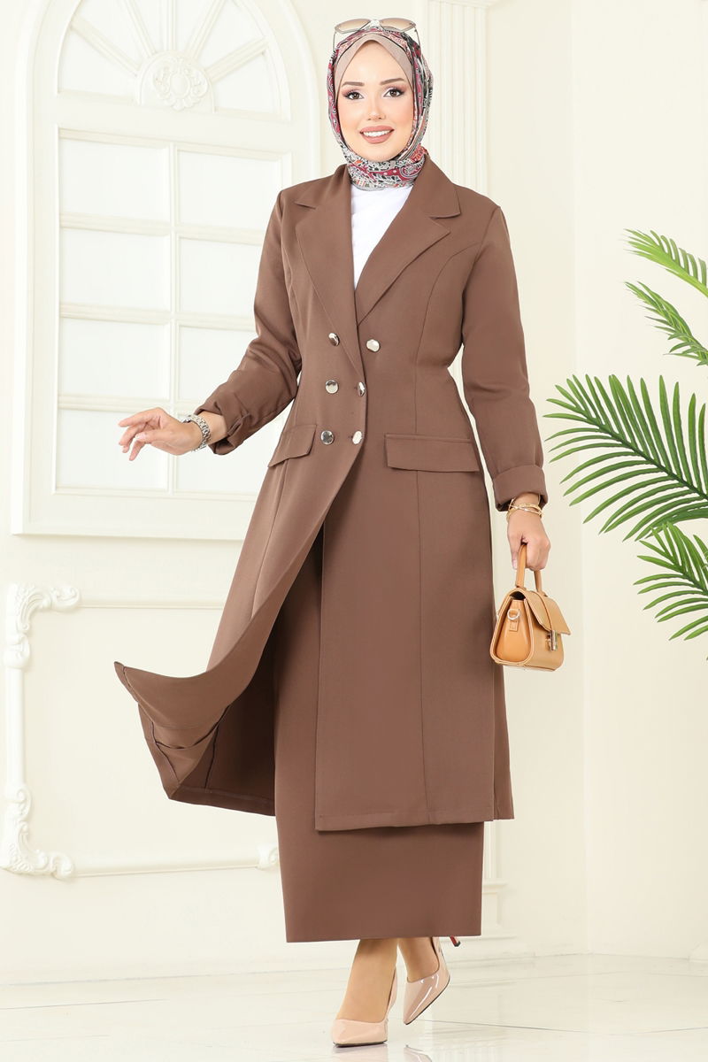 طقم بيج غامق 2697SL432-MS