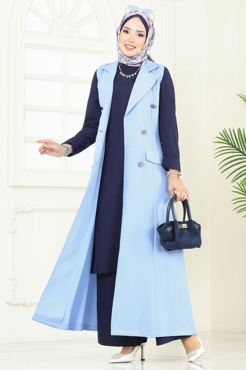 Combined 2699SL432-MS Baby Blue & Navy Blue