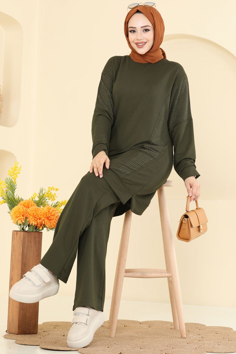 طقم اخضر عفني 2744AYD574-MS