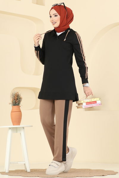 S.L. - طقم أسود وبيج غامق 2751SL432-MS - 415753