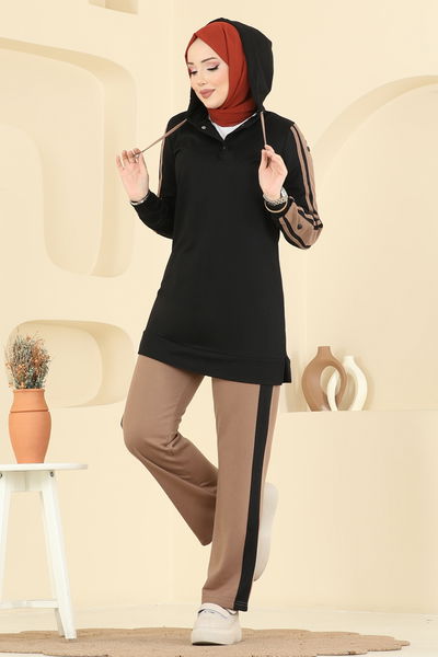 S.L. - طقم أسود وبيج غامق 2751SL432-MS - 415755