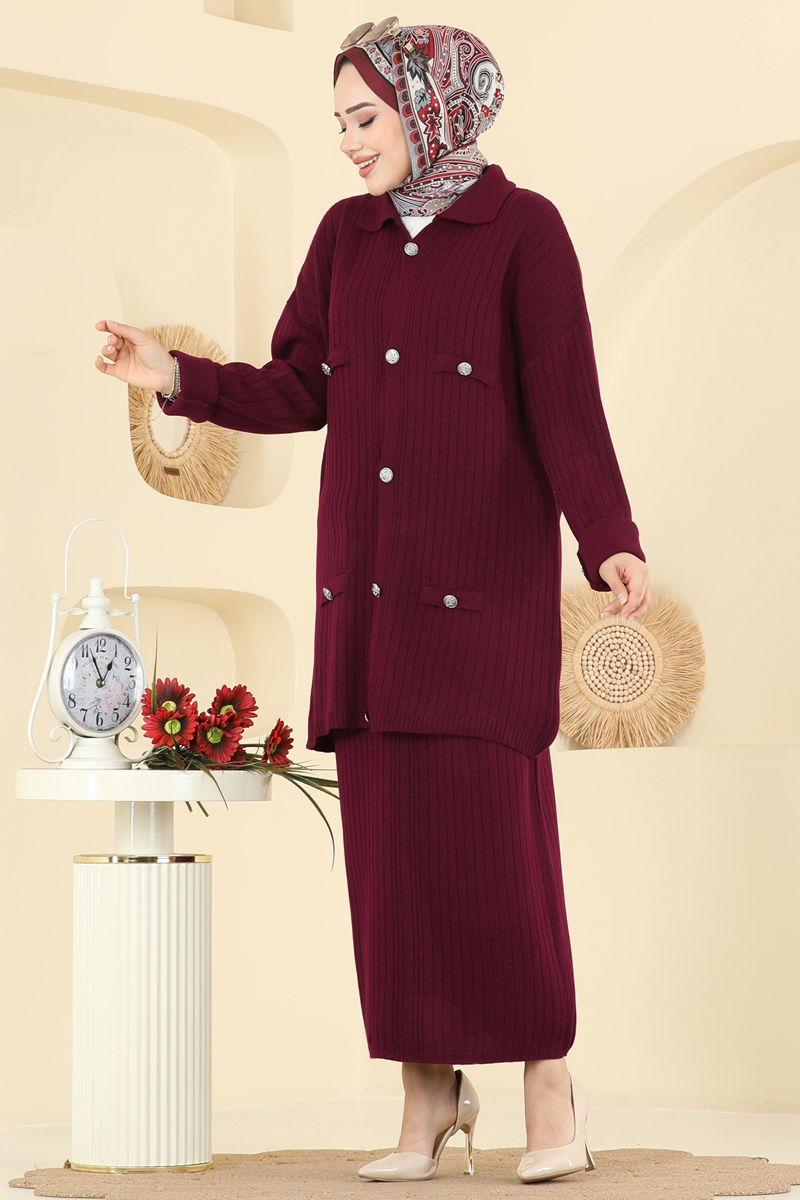 طقم خمري 2756AYD574-MS