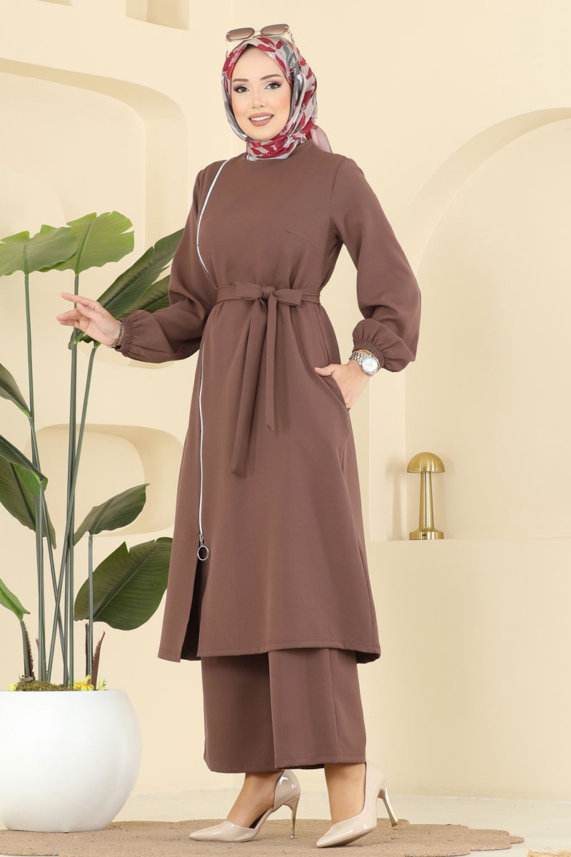 طقم بيج غامق 2767SL432-MS