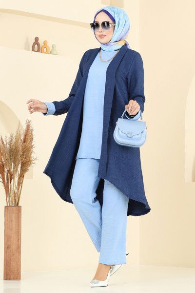 H.B.S. - Combined 3129HBS856-MS Navy Blue & Baby Blue