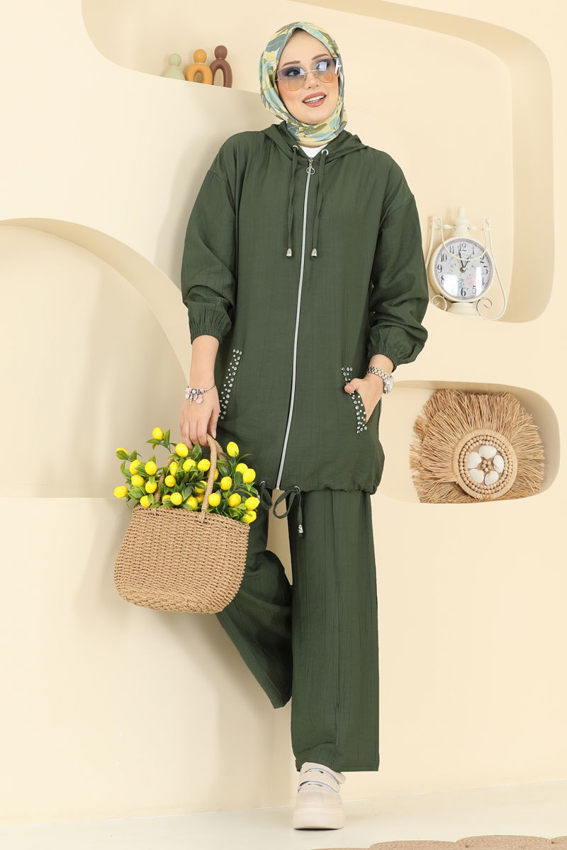 طقم اخضر عفني 3257HBS856-MS