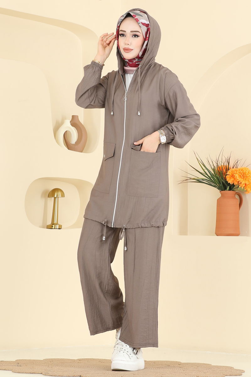 طقم بيج غامق 3258HBS856-MS