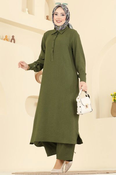 Z.N.N. - طقم اخضر عفني 3606ZNN863-MS