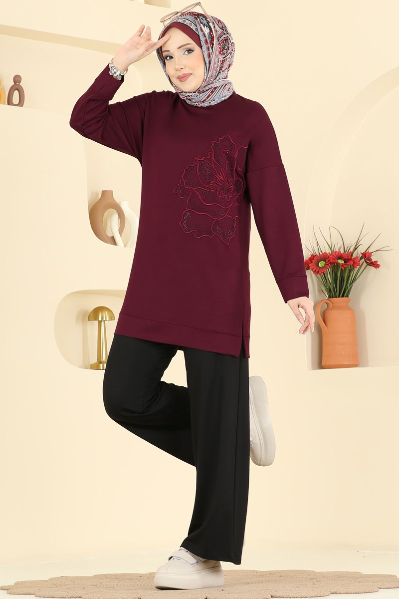 Combined 3999UZ662-MS Burgundy & Black