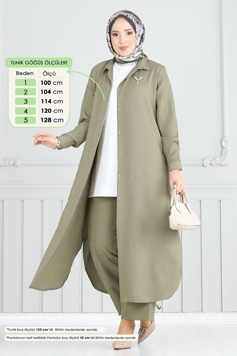 طقم أخضر عشبي 808OZN1046-MS