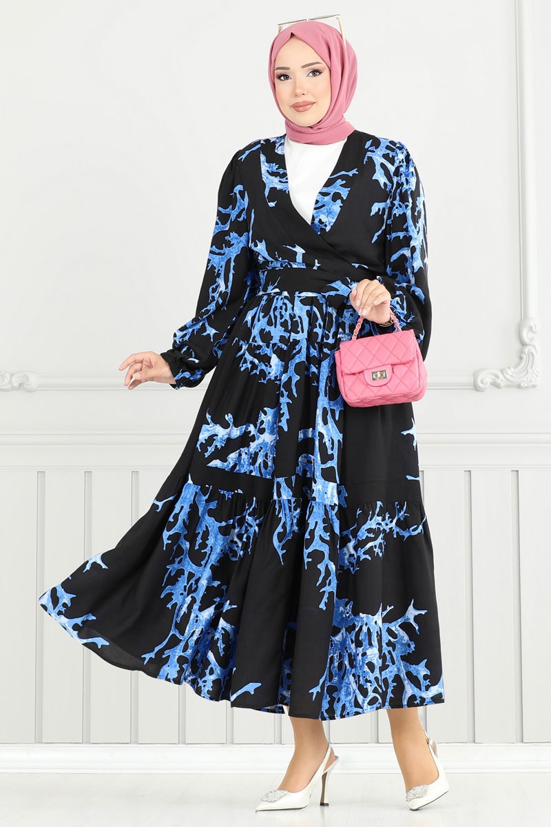 طقم نيلي وأسود 843OZN1046-MS